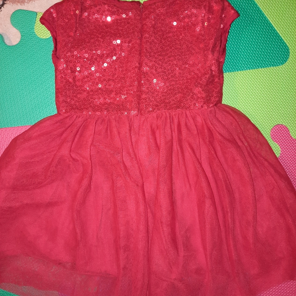 Toddler Red Sequin & Tulle Dress - Picture 2 of 2